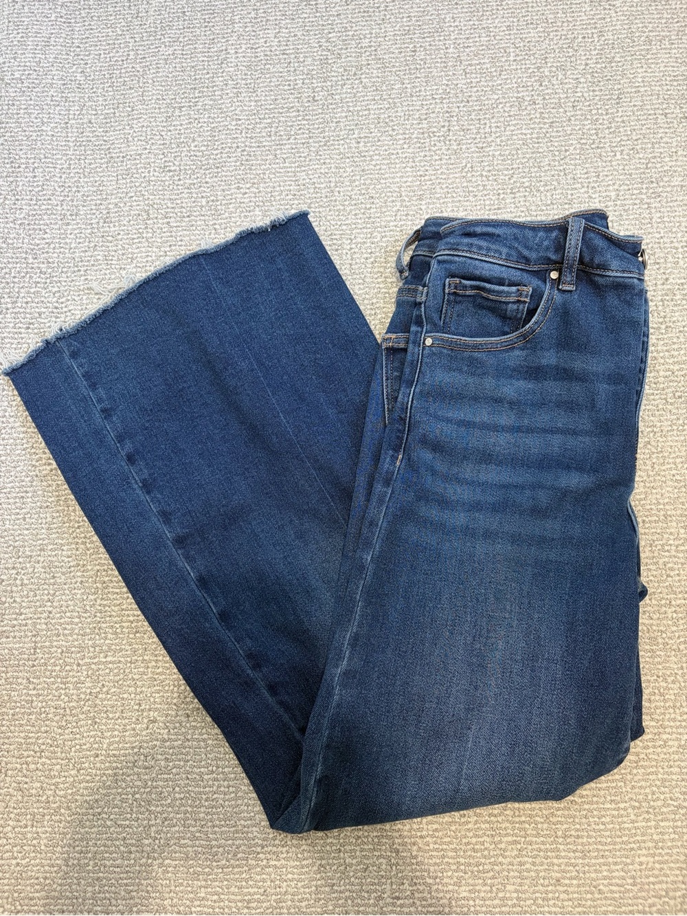 High-Rise Dark Blue Wide-Leg Jeans for Women